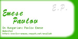 emese pavlov business card